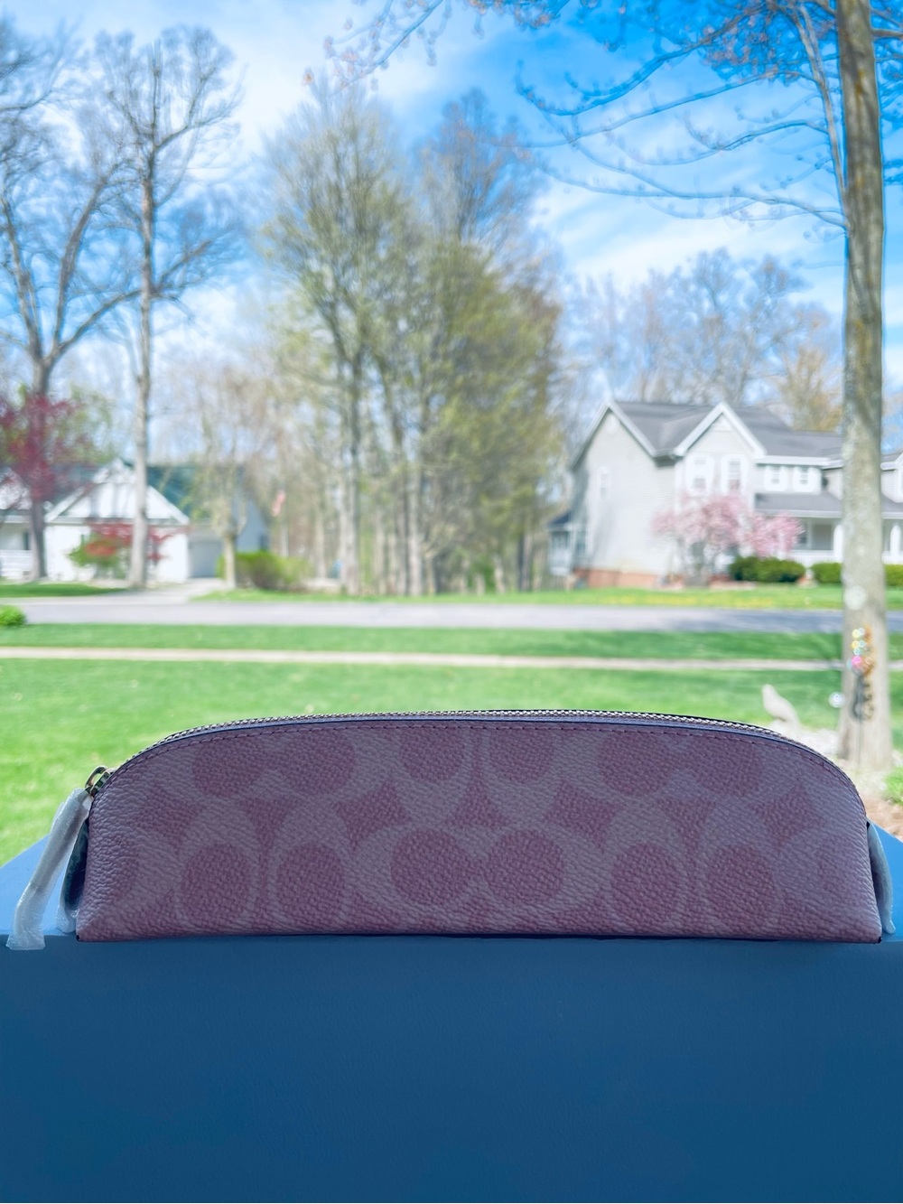 NWT!🩷🩷 COACH PENCIL CASE IN POWDER PINK SIGNATURE PRINT!